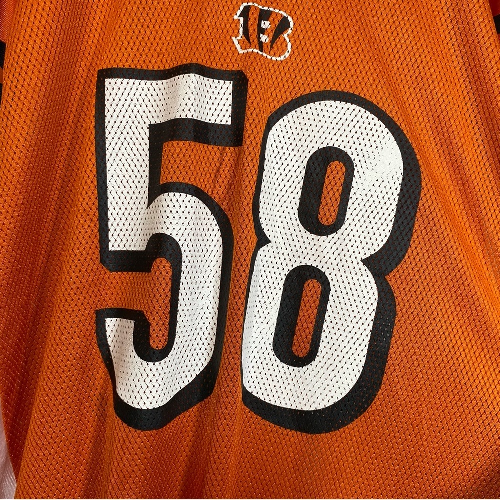 Vintage Ray Maualuga Cincinnati Bengals NFL Reebok Equipment Jersey Orange 58 - Picture 7 of 13